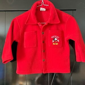 Vintage Disney Red Mickey Mouse Fleece Jacket sz 4